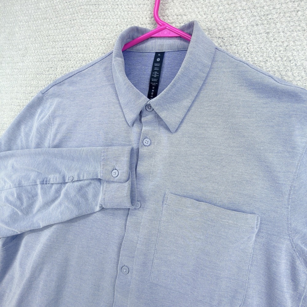 Lululemon Commission Oxford Shirt Mens XL Harbor Blue Stretch LM3DJQS